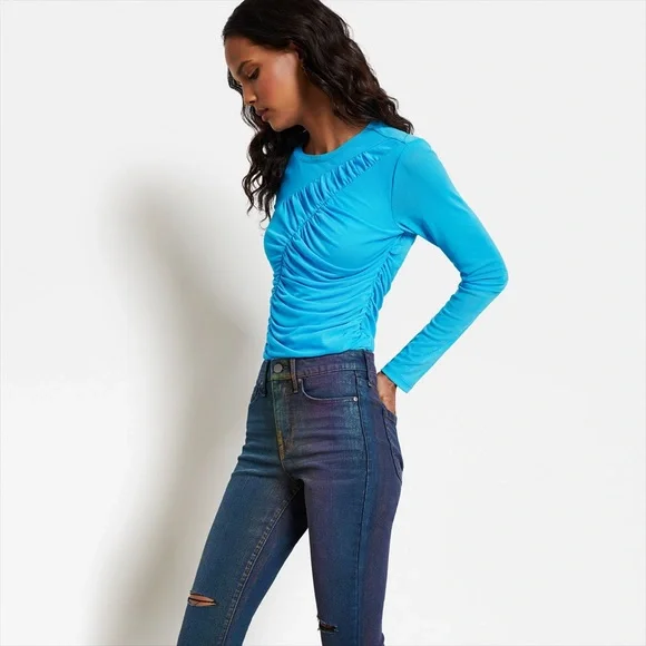 Long Sleeve Mesh Top - Picture 2 of 9